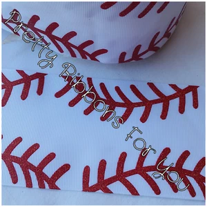 Baseball Glitter 3" grosgrain ribbon the listing is for 5 yards - Picture 1 of 1