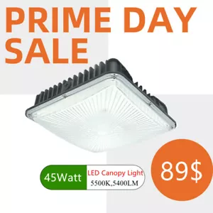 Commercial LED Canopy Lights 5500k Daylight Square Gas Station Lights ETL Listed - Picture 1 of 14