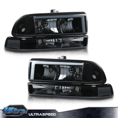Black Smoke LED DRL Headlights Bumper Lamps Fit For 1998-2005 Chevy Blazer S10 - Image 1 of 4