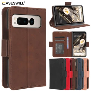 Para Google Pixel Plegable 5G Retro Cuero Portatarjetas Cartera Estuche + Protector de Pantalla - Imagen 1 de 26