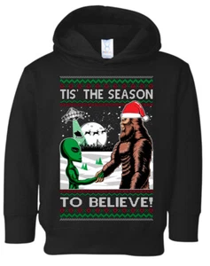 ¡Es la temporada para creer! Sudadera con capucha polar suéter de Navidad para niños pequeños - Imagen 1 de 7