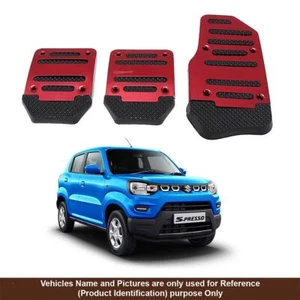 3X Antideslizante Coche Pedales Kit SPORTS Pad Cubiertas Rojo Para Maruti - Imagen 1 de 9