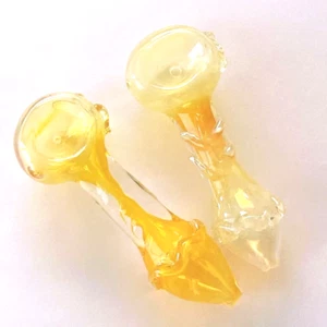 2 PCS Unique 3.5-inch USA MADE herb tobacco smoking inside out spoon glass pipe - Picture 1 of 4