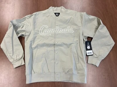 ST LOUIS CARDINALS 47 TRADEMARK TWILL BOMBER JACKET M SYSTEM GREY NEW MLB $130 - Image 1 of 4