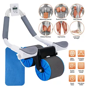 Abdominal Wheel Automatic Rebound Elbow Support Anti-Slip Fitness Gym AB Roller - Picture 1 of 18