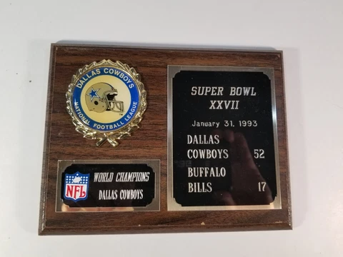 Dallas Cowboys Wooden Wall Plaque Super Bowl XXVll 1993 Cover