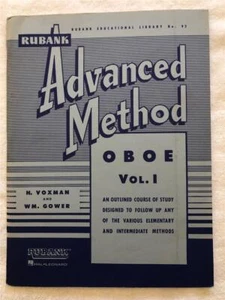 Rubank Advanced Method For Oboe Sheet Music Volume 1 Voxman & Glower Oboe Teach - Picture 1 of 1