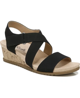 Lifestride Womens Size 8.5M Sincere Strappy Wedge Sandals in Black Dilma $70 - Image 1 of 4