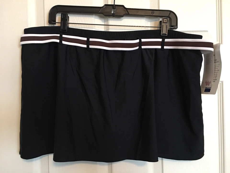 Nuevo con etiquetas a.n.a. Traje de baño Tankini con falda y cinturón negro talla grande 20W Foto 1 de 4