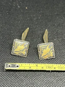 Vintage Damascene Toledo Cufflinks Gents Curios Enamel Bird Piece Beautiful 82 - Picture 1 of 2