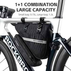 ROCKBROS Bike Triangle Frame Storage Bag 2-In-1 Combination Reflective Portable