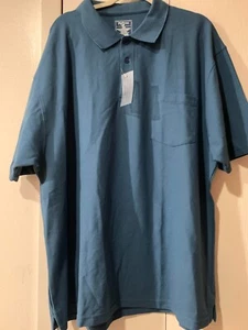Polo uomo Fox Fire blu con tasca taglia 2XB nuova con etichetta - Foto 1 di 8