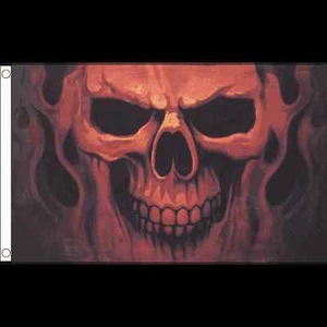 Skull Ghost Flag 5 x 3 FT - 100% Polyester With Eyelets - Flag - Pirate - Picture 1 of 3