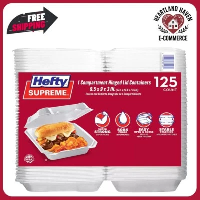 Hefty Supreme Foam 1 Compartment HLC (125 ct.) Free Shipping