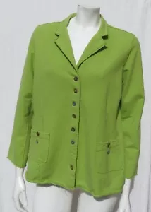 WHITE LOTUS Canada Green Cotton French Terry Knit Sweatshirt Jacket Top size L - Picture 1 of 5