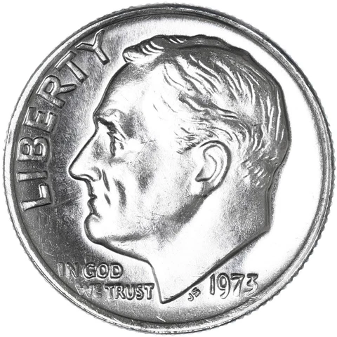 1973 (P) Roosevelt Dime BU US Coin Cover