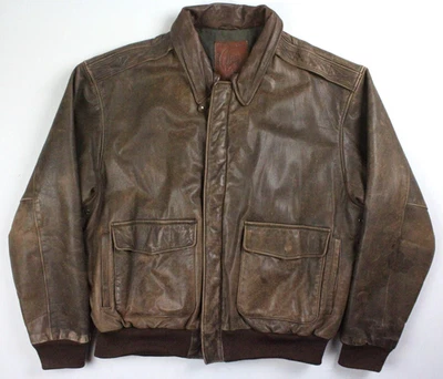 Oso Dorado Hecho en EE. UU. Tipo A2 Cuero Envejecido Vuelo Bombardero Chaqueta Grande Foto 1 de 4