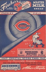 Baseball / 1947 Cincinnati Reds Official Scorecard Cincinnati versus Boston - Imagen 1 de 2
