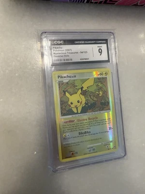 ⚡2007 POKEMON DIAMOND & PEARL MYSTERIOUS TREASURES 94 PIKACHU REVERSE HOLO CGC 9 - Image 1 of 2