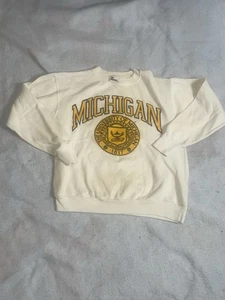 Vintage 90s Russel Athletic Sweatshirt Mens M Blue Michigan Wolverines Crewneck - Picture 1 of 4