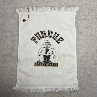 Vintage Purdue Boilermakers Pete University Golf Towel Cannon With Hook 14 By 11 - Image 1 of 4