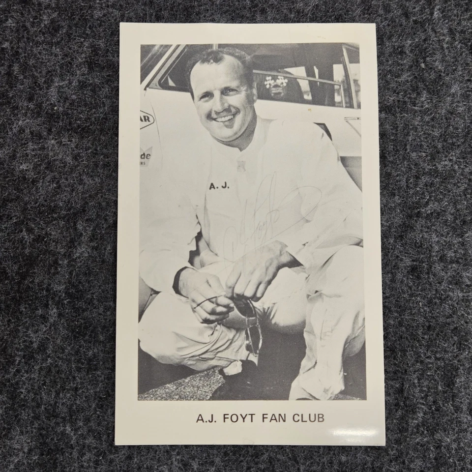 A. J. Foyt Fan Club Postcard Vintage 3x5 - Image 1 of 4