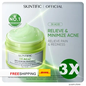 3X SKINTIFIC 3X Acid Anti-Acne Gel 30g | Acne Treatment & Hydration | DHL - Picture 1 of 6
