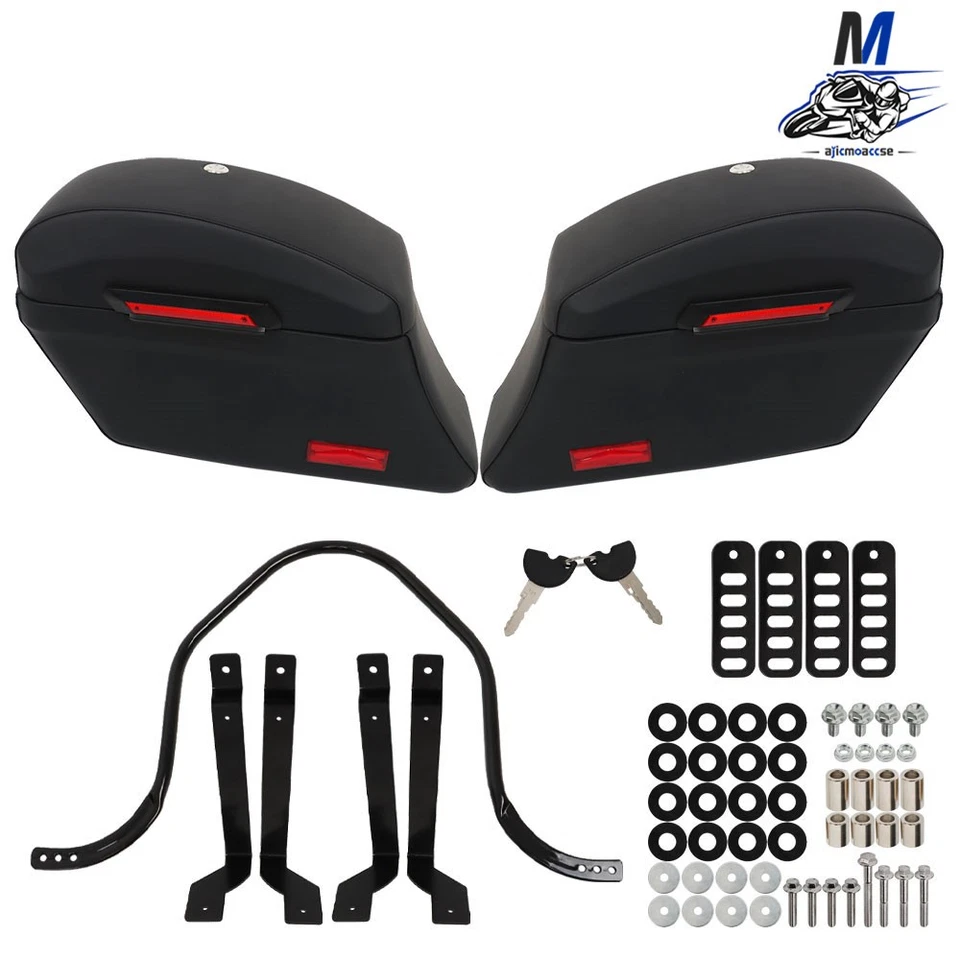 Kit de montaje de alta resistencia y bolsas duras alforjas para Yamaha Kawasaki Honda Classic Foto 1 de 4