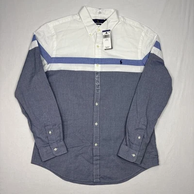 Polo Ralph Lauren Button Down Men's XL Blue Slim Fit Shirt Preppy Casual NWT - Image 1 of 4