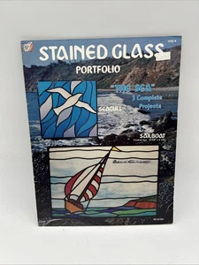 Portafolio de vidrieras vintage con luz de plomo peces marinos marinos aves barco - Imagen 1 de 17