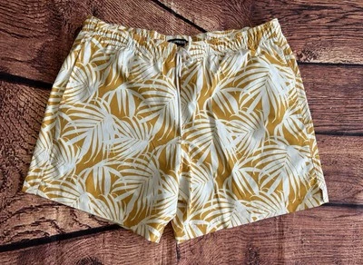 Pantalones Cortos de Natación Express Para Hombre XL Amarillo Floral Tiro Medio Forrados con Cordón Foto 1 de 4