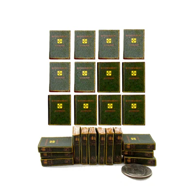 LITTLE THINGS OF INTEREST ENCYCLOPEDIA BOOKS 12 Pc Miniature Dollhouse 1:12 Scale Prop Books Reference