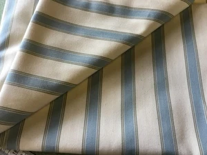 180 cm Ian Mankin fabric remnant   100%. Cotton Seagreen  BLAZER  stripe - Picture 1 of 2