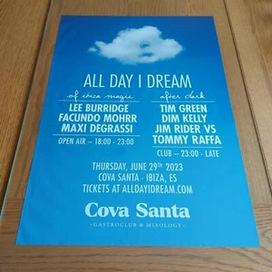 ALL DAY I DREAM @ COVA SANTA IBIZA 2023 - IBIZA CLUB POSTERS - DJ HOUSE MUSIC - Picture 1 of 12