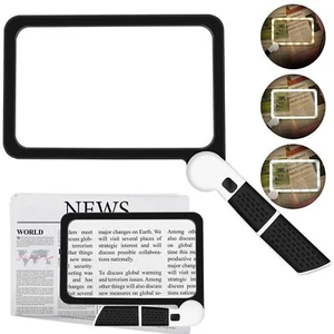Rectangular 5X Magnifying Glass With Light Reading Book Magnifier Large UK - Picture 1 of 12