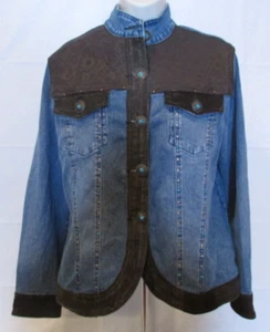 Diane Gilman Women's Small Western Jean Jacket - Picture 1 of 7