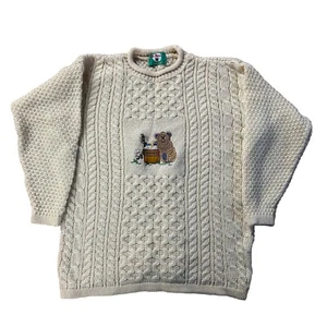 MAC BAAA Aran Knit Cable Knit Bear Jumper - Size 11/12 YEARS - Picture 1 of 4