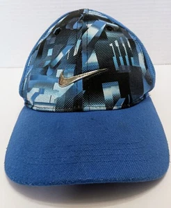 Nike Kids 4-7 Metallic Swoosh Logo Blue Snapback Baseball Cap Hat - Picture 1 of 10