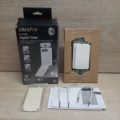 UltraPro Temporizador Digital Eléctrico en Pared Interior y Exterior Blanco 53222 Caja Abierta  Foto 1 de 4