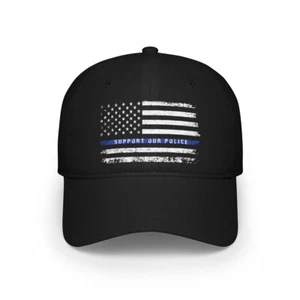 Support Our Police USA Flag First Responder Low Profile Baseball Cap - Picture 1 of 24