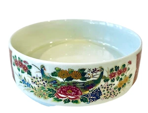 SATSUMA Peacocks Trinket Dish or Ashtray Gold Accents Made in Japan - Picture 1 of 8