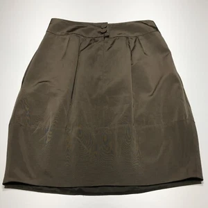 Banana Republic Petite Skirt Womens Size 2P Brown Pleated Stretch Knee Length - Picture 1 of 12