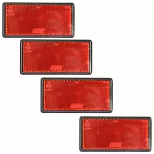 Paquete de 4 remolque rojo grande reflector trasero valla puerta poste autoadhesivo TR212 - Imagen 1 de 1