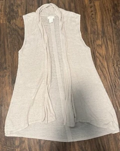 St. Tropez West Damen M 100% Leinen Staubtuch vorne offen Cardigan Weste leicht - Bild 1 von 5