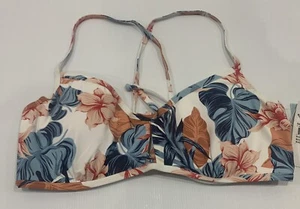 ROXY Talla L / 12 D TAZA Brillante BIKINI Bajo Alambre Floral Bañeros Top NUEVO PRECIO DE VENTA SUGERIDO POR EL FABRICANTE $69.99 - Imagen 1 de 4