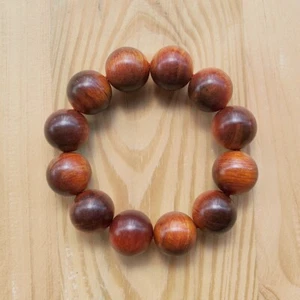 Excelente pulsera de cuentas translúcidas de 20 mm Borneo Agathis 12 cuentas rajá kayu #19 - Imagen 1 de 6