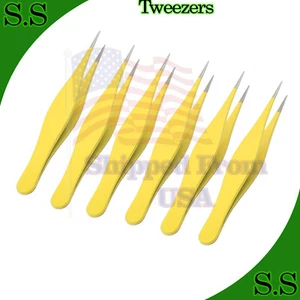 6 Pieces Ingrown Hair Tweezers Precision Needle Nose Pointed Stainless Steel - Picture 1 of 3