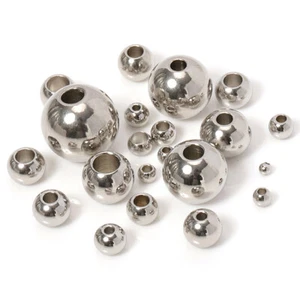 Stainless Steel Round Spacer Beads Silver Dia 3mm-60mm DIY Craft - Various Sizes - Picture 1 of 6