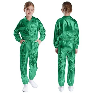 Unisex Kids Sweatsuit Collar Dancewear Jacket Outfits Boys 2 Piece Metallic Set - Picture 1 of 143