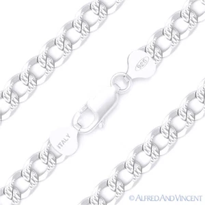Brazalete de cadena italiana Cuban Curb 7,8 mm eslabón para hombre en Italia plata esterlina 0,925 - Imagen 1 de 2